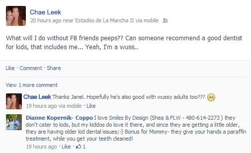 Who says people don’t search for dentists on Facebook?
