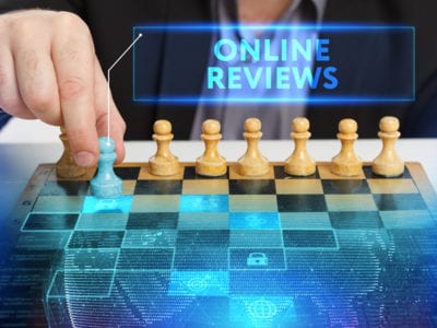 Online reviews being represented as a game of chess