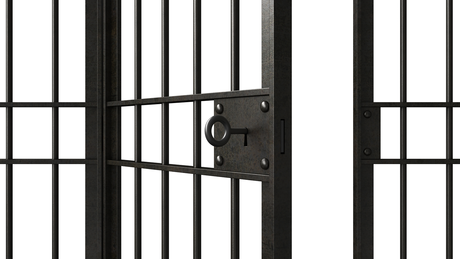 black jail bars with open door