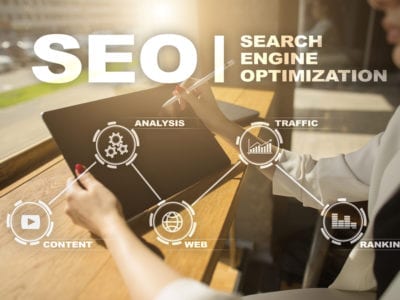 Search engine optimization with seo icons