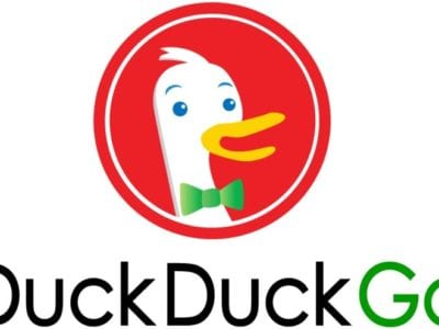 DuckDuckGo logo - picture of a duck with the words under it