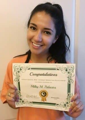 Milby Palacios - scholarship recipient for Fall 2016