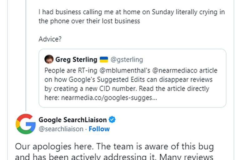 Review Bug Causes Google Reviews to Disappear