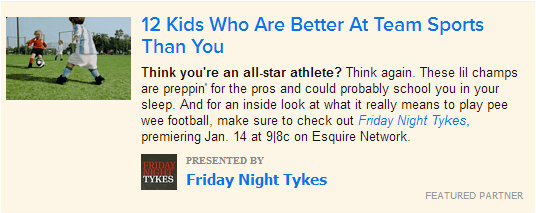 What a Buzzfeed sponsored article looks like in the feed.
