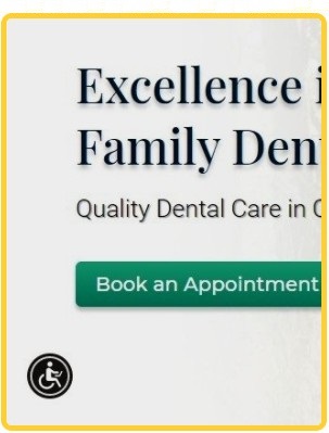 image of a section of a website with a wheelchair icon in the lower left corner