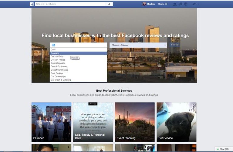 Facebook Services Steps to Yelp