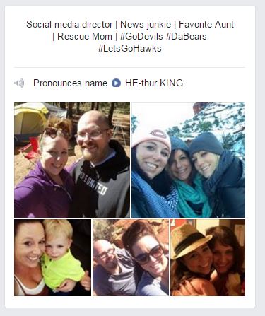 Facebook's updated bio section.