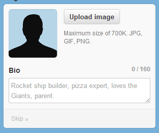 Upload a decent head shot and add a clever bio.