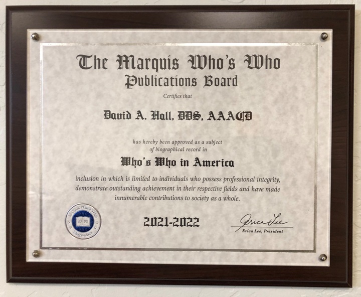 David Hall listed in Who’s Who in America