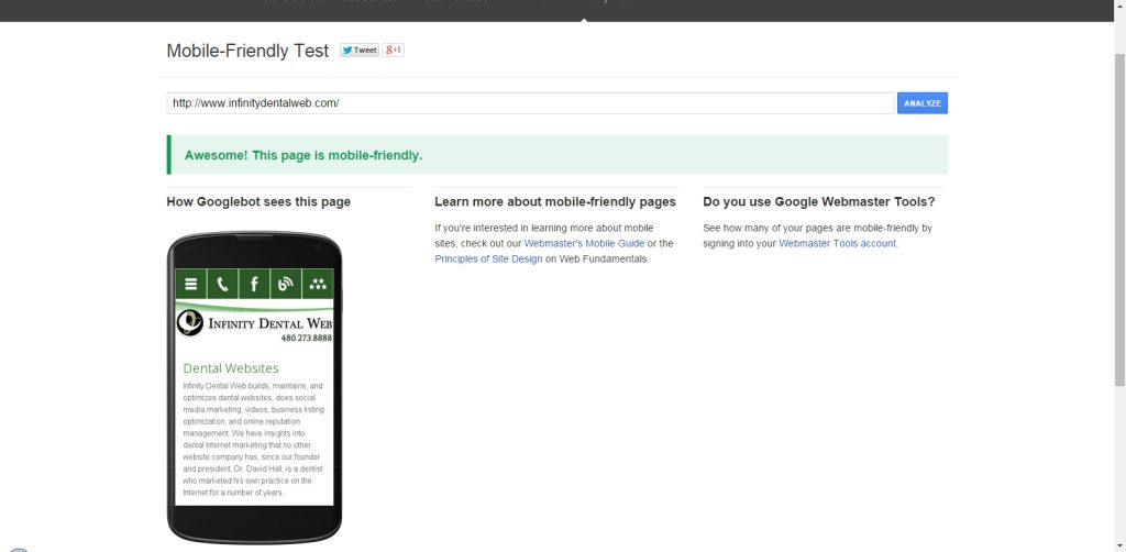 Google Mobile Friendly Tool