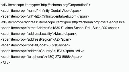 Infinity Dental Web Schema